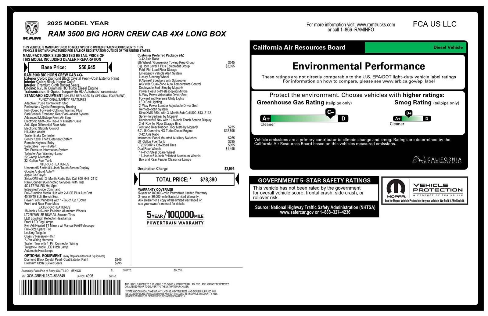 2025 RAM 3500 Big Horn