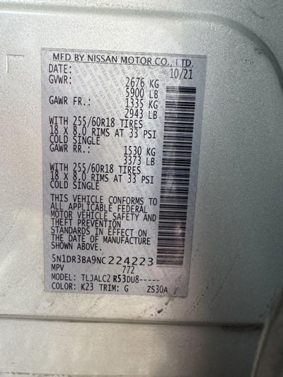 2022 Nissan Pathfinder SV