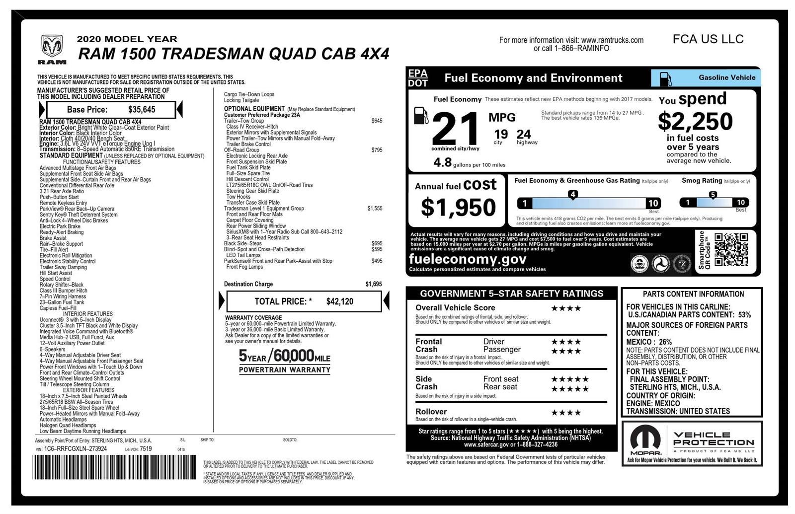 2020 RAM 1500 Tradesman