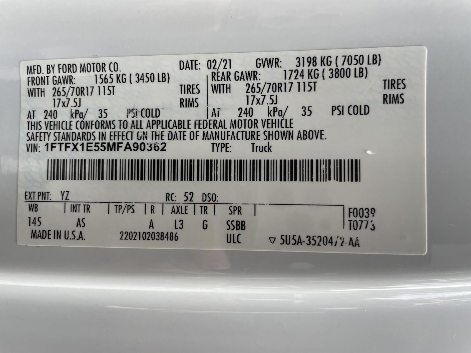 2021 Ford F-150 XL