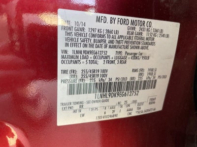 2014 Lincoln MKS 4DR SDN 3.7L FWD