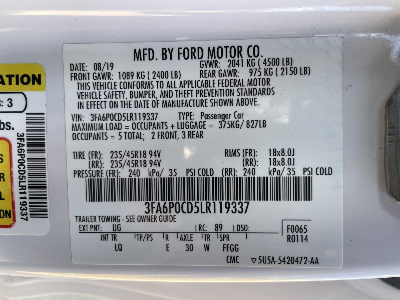 2020 Ford Fusion SEL