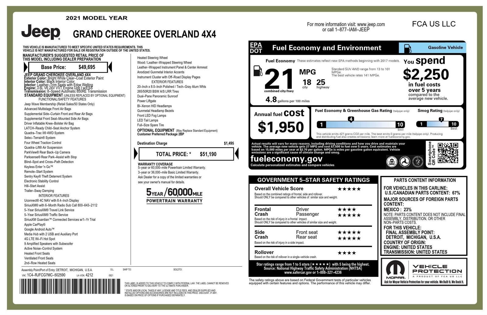 2021 Jeep Grand Cherokee Overland