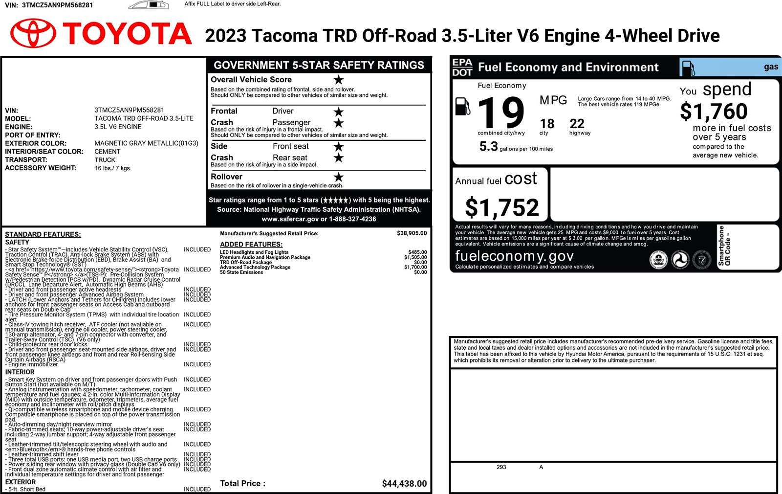 2023 Toyota Tacoma TRD Sport