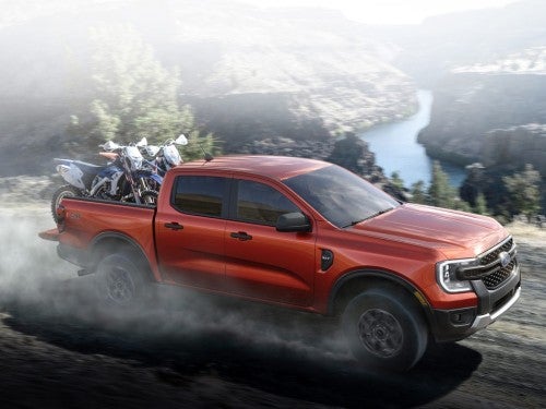 2024 Ford Ranger offroading hauling dirt bikes