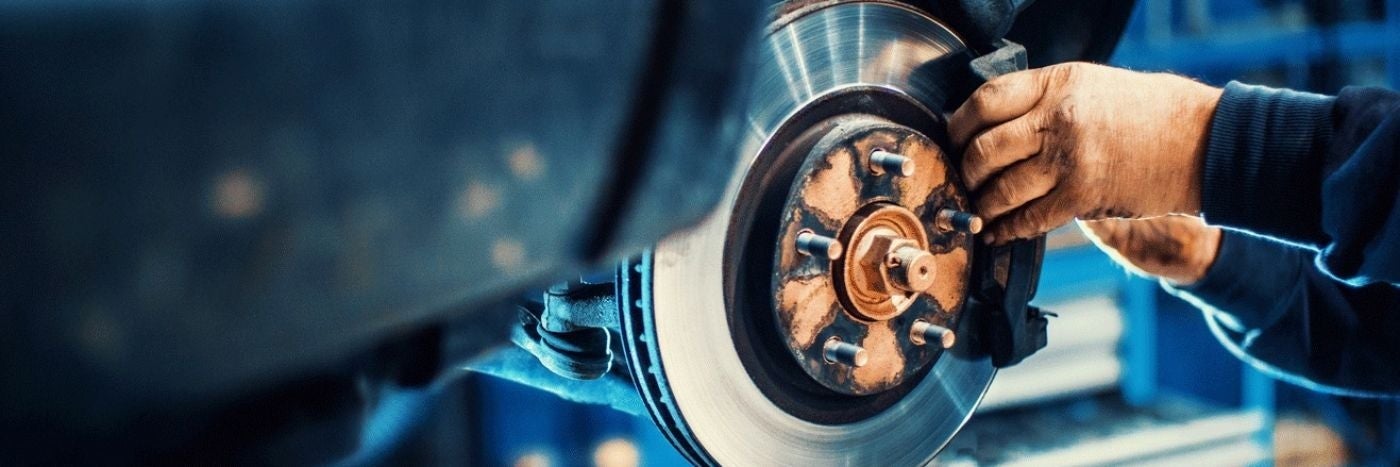 close up view of a vehicle's rotor 