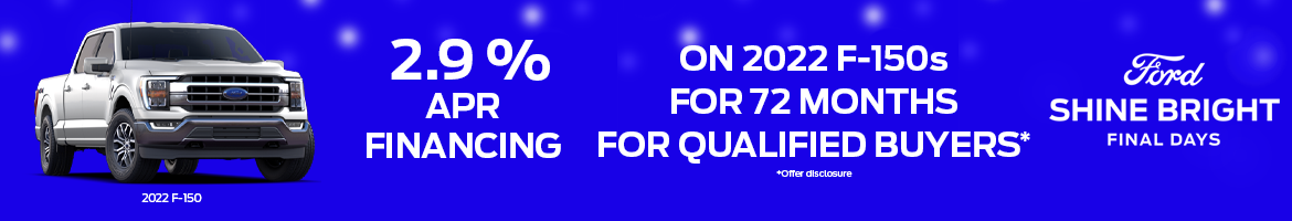 2.9% APR for 2022 Ford F-150s at Stanley Ford Gilmer
